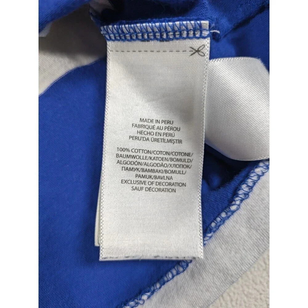 Polo Ralph Lauren France Blue/White Striped T-Shirt Big Pony Logo Men's Medium